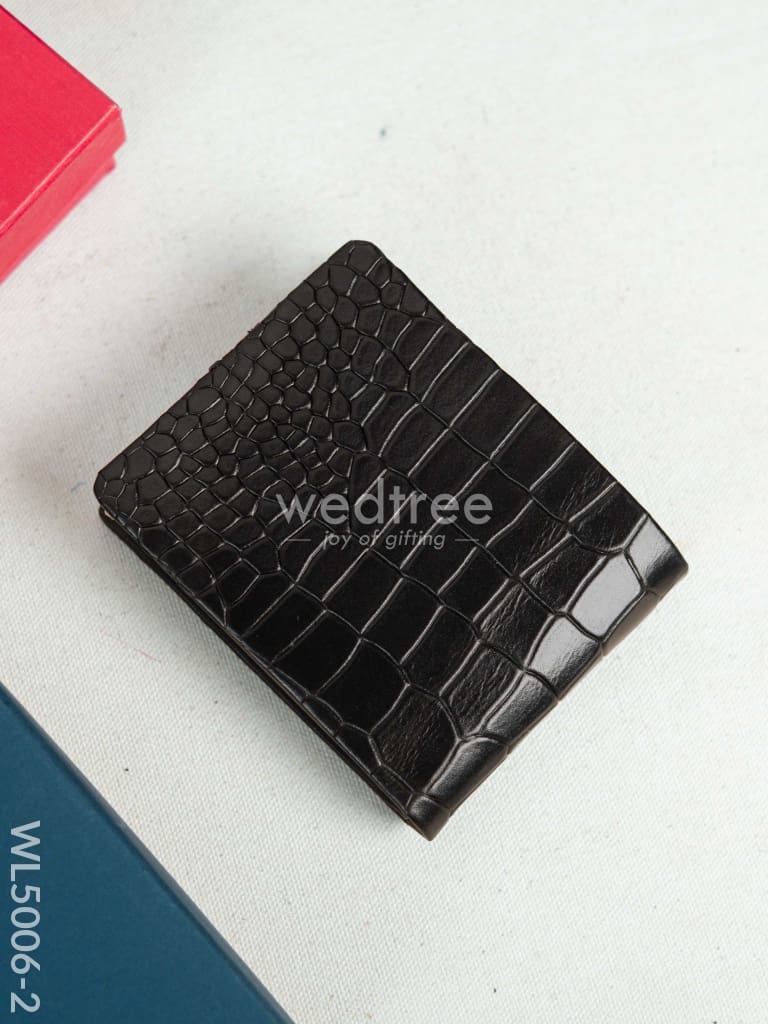 Leather Men's Wallet - Black - WL5006-2