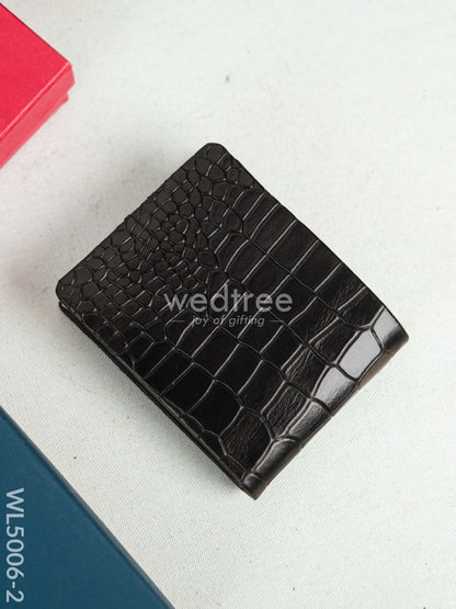 Leather Men's Wallet - Black - WL5006-2