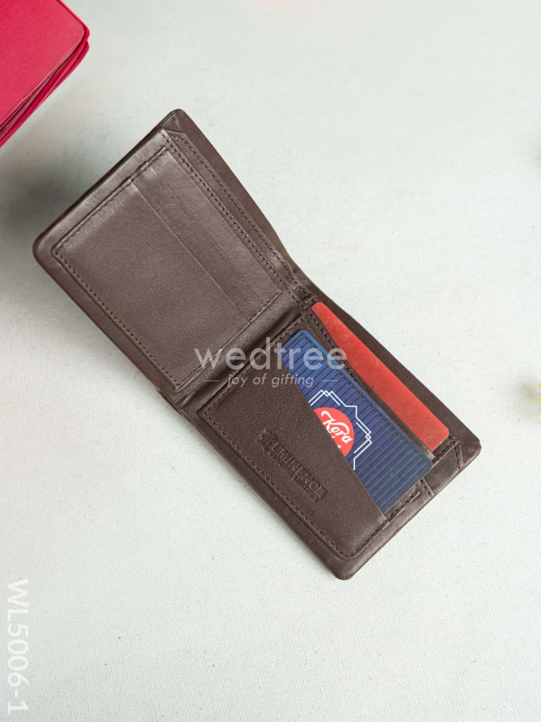 Leather Men's Wallet - Brown - WL5006-1