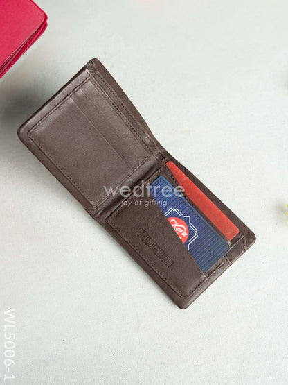 Leather Men's Wallet - Brown - WL5006-1