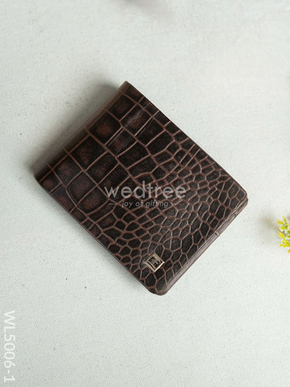 Leather Men's Wallet - Brown - WL5006-1
