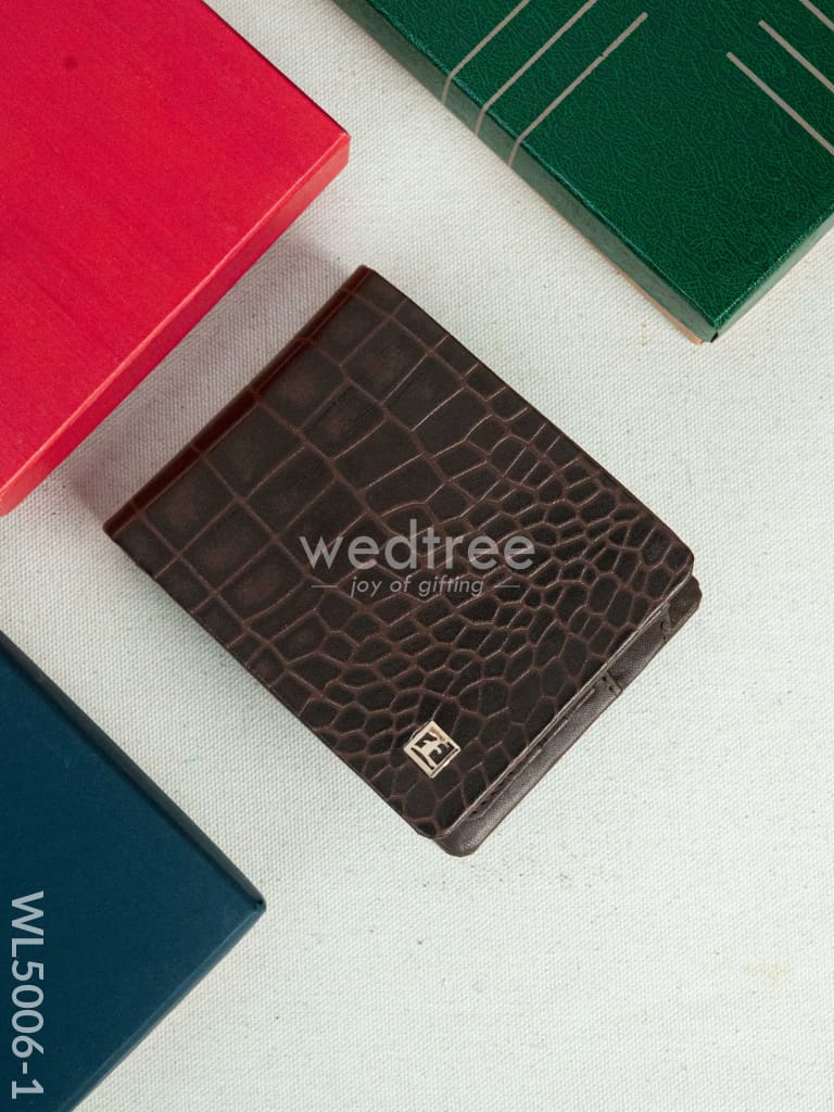 Leather Men's Wallet - Brown - WL5006-1
