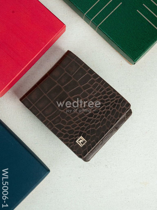 Leather Men's Wallet - Brown - WL5006-1