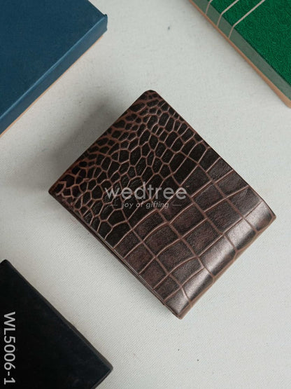 Leather Men's Wallet - Brown - WL5006-1