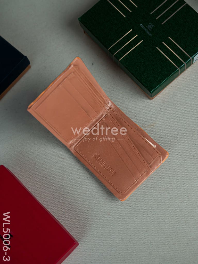 Leather Men's Wallet - Tan - WL5006-3