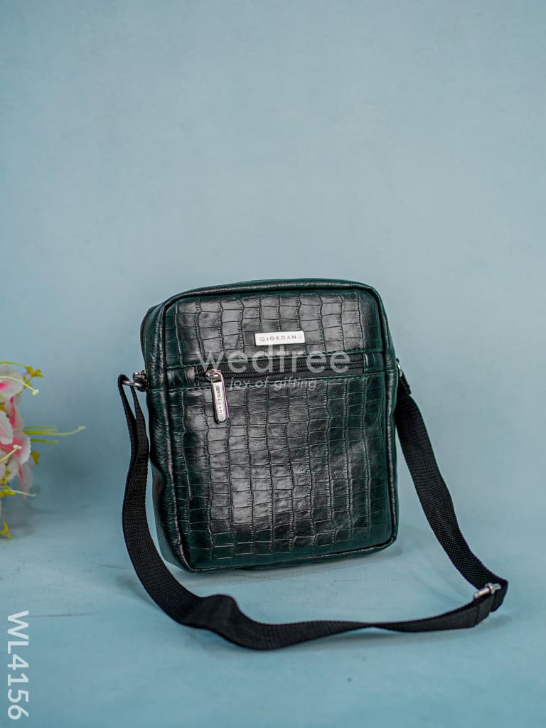 Leather Sling Bag - Forest Green - WL4156