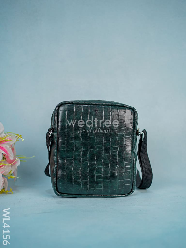 Leather Sling Bag - Forest Green - WL4156