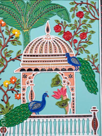 Lippan Art: Peacock Hanging Frame - 20 x 16 inch - WL5014
