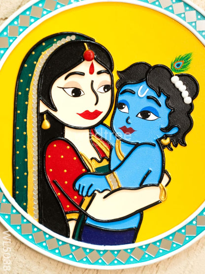 Lippan Art: Yashoda And Krishna Frame - 12 inch - WL5038
