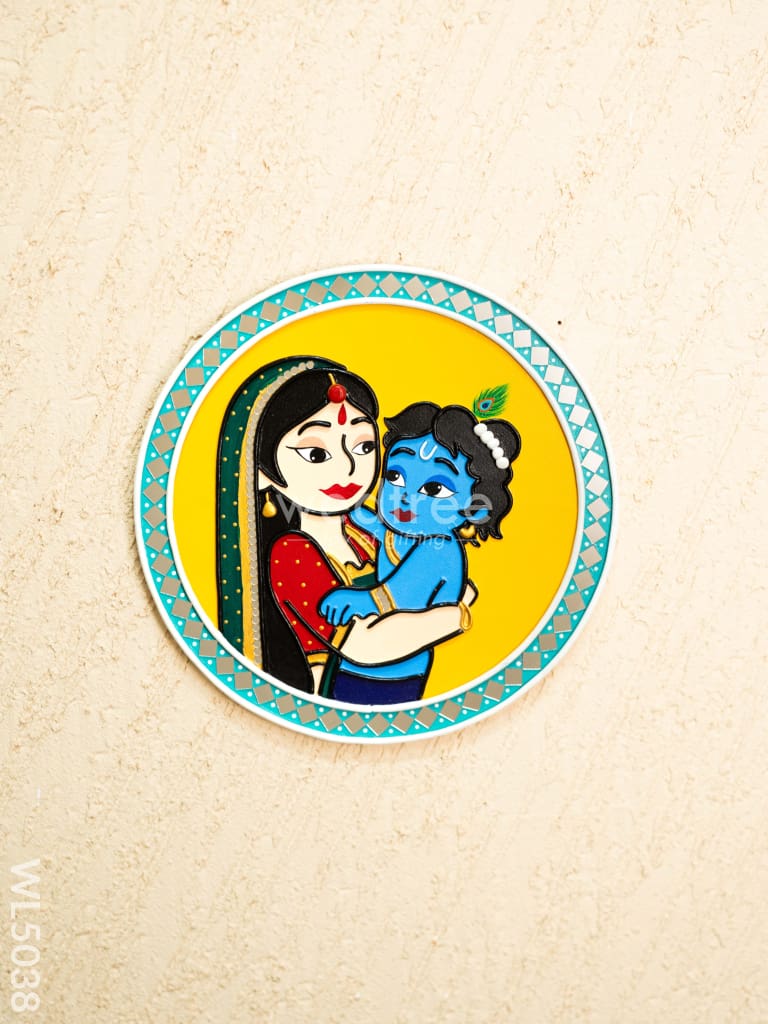 Lippan Art: Yashoda And Krishna Frame - 12 inch - WL5038
