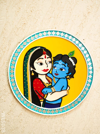Lippan Art: Yashoda And Krishna Frame - 12 inch - WL5038