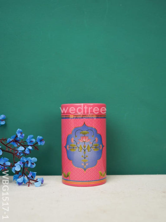 Lotus Pichwai Printed Tin Jar - WBG1517