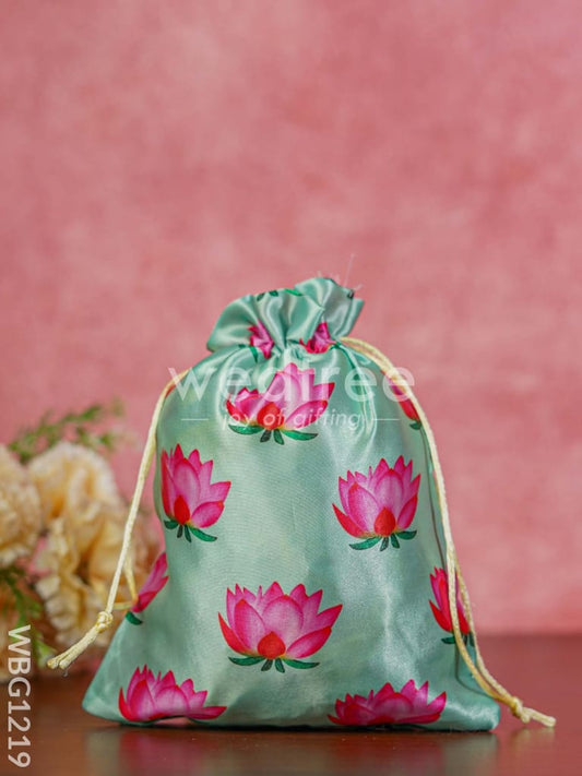Lotus Pichwai String Bag - 9 x 7 - WBG1219