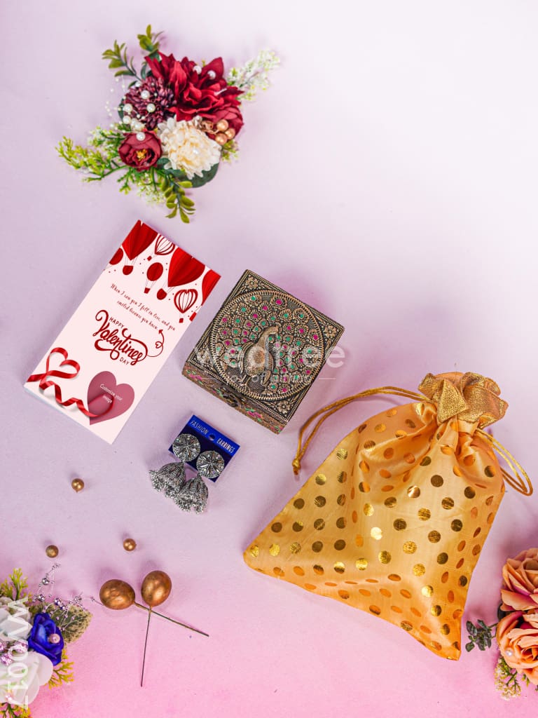 Love Bundle with Potli Bag, Jewel Box, Jhumka, and Card - WV0017