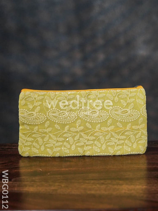 Mango Designed Embroidery Purse with Zipper - WBG0112