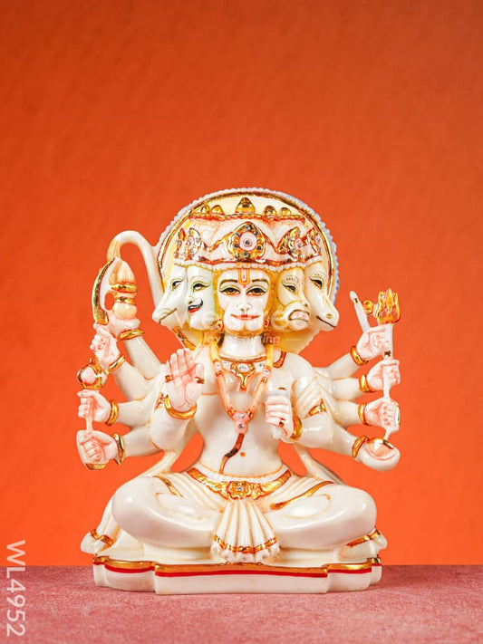 Marble Dust: Five Face Hanuman Idol - 10 inch - WL4952