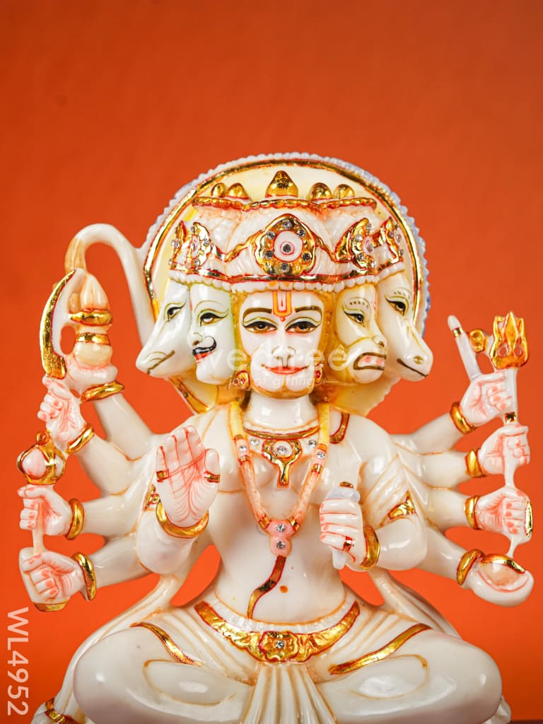 Marble Dust: Five Face Hanuman Idol - 10 inch - WL4952