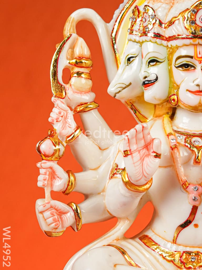Marble Dust: Five Face Hanuman Idol - 10 inch - WL4952