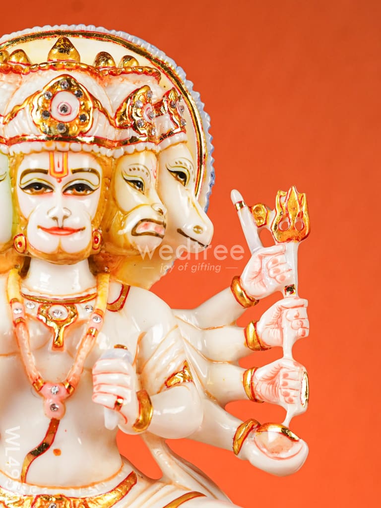 Marble Dust: Five Face Hanuman Idol - 10 inch - WL4952