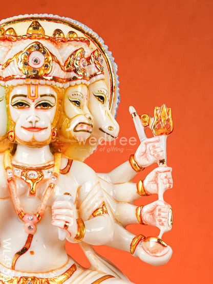 Marble Dust: Five Face Hanuman Idol - 10 inch - WL4952