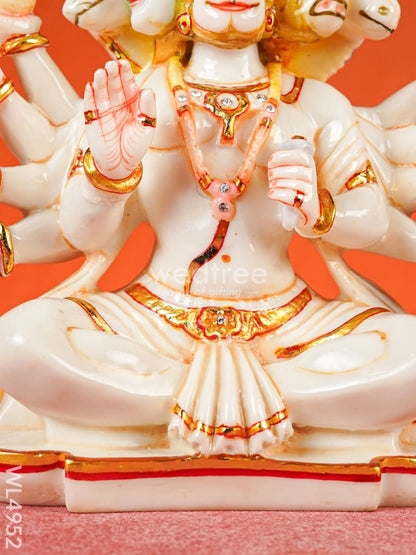 Marble Dust: Five Face Hanuman Idol - 10 inch - WL4952