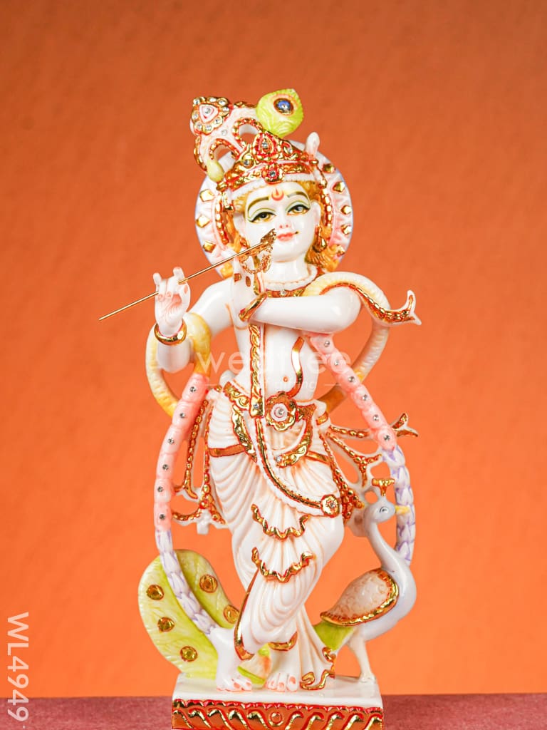 Marble Dust: Krishna & Radha Idol - 14 inch - WL4949