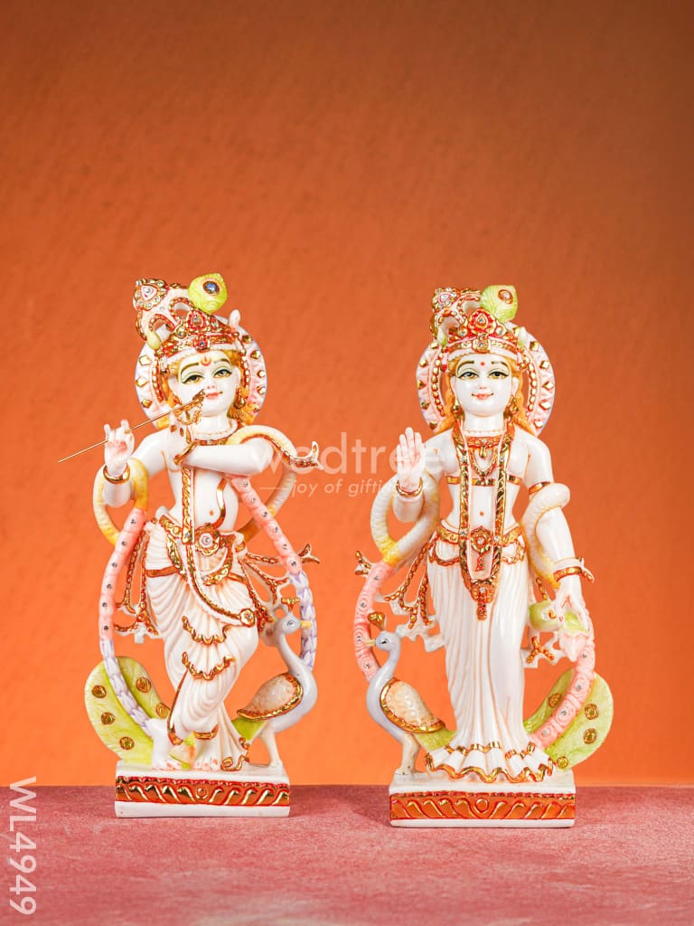 Marble Dust: Krishna & Radha Idol - 14 inch - WL4949
