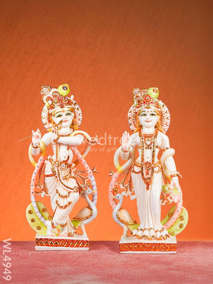 Marble Dust: Krishna & Radha Idol - 14 inch - WL4949