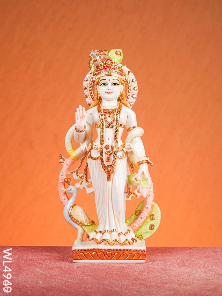 Marble Dust: Krishna & Radha Idol - 14 inch - WL4949