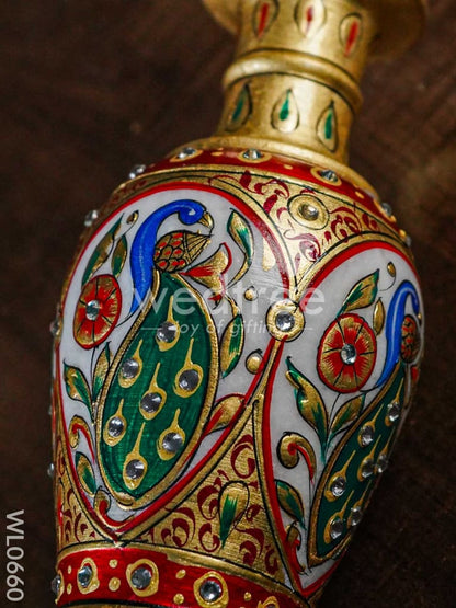 Marble flower vase 6 inch - WL0660