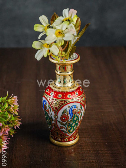 Marble flower vase 6 inch - WL0660
