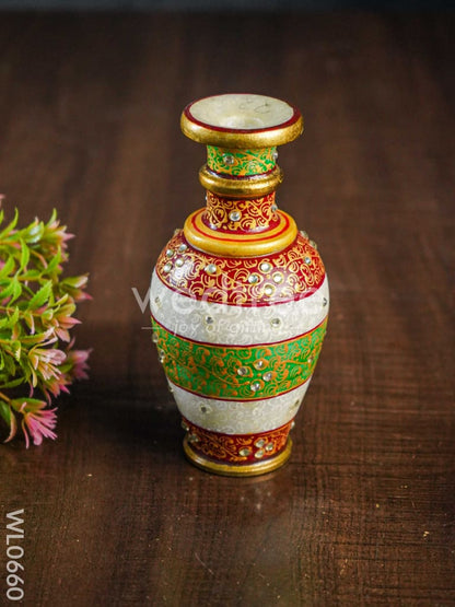 Marble flower vase 6 inch - WL0660