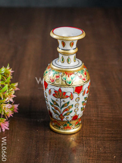 Marble flower vase 6 inch - WL0660