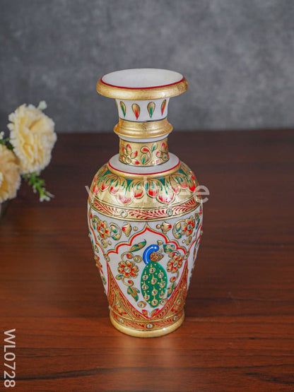 Marble flower vase 9 inch - WL0728