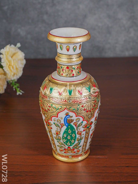 Marble flower vase 9 inch - WL0728