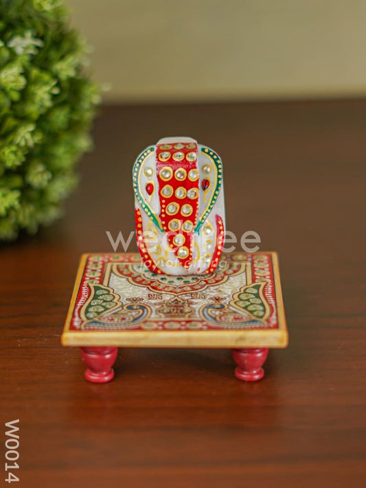 Marble Ganesha Chowki - W0014