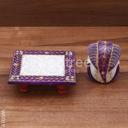 Marble Ganesha Chowki - W0019