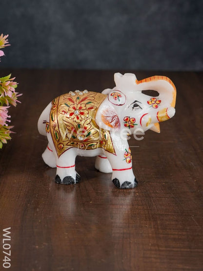 Marble hand painted elephant 6 inch - WL0740