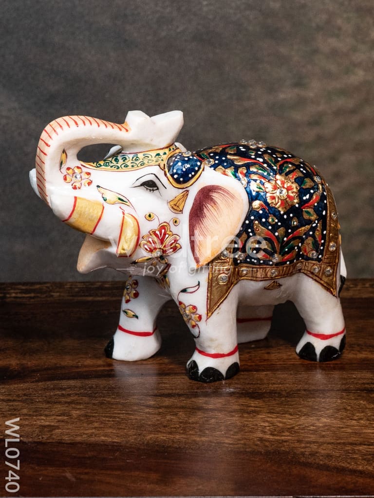 Marble hand painted elephant 6 inch - WL0740