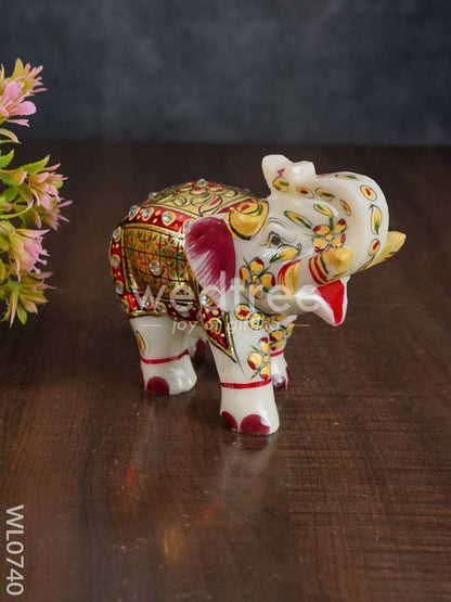 Marble hand painted elephant 6 inch - WL0740