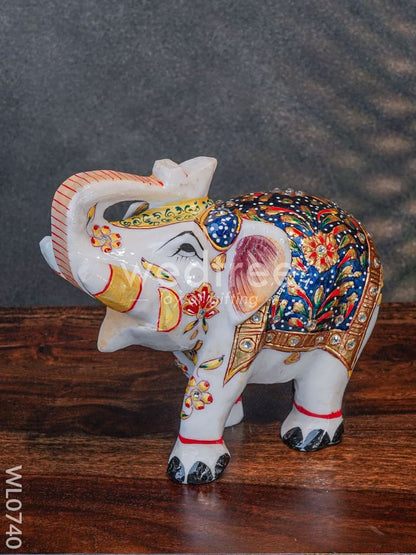 Marble hand painted elephant 6 inch - WL0740
