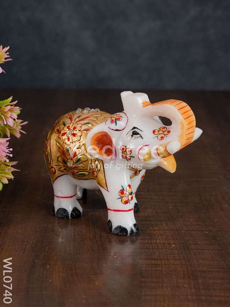Marble hand painted elephant 6 inch - WL0740