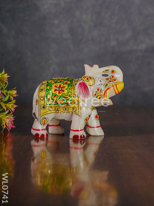 Marble hand painted elephant 6 inch - WL0741