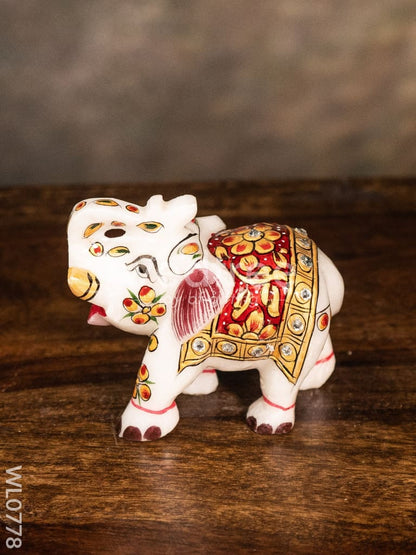 Marble hand painted elephant - WL0778