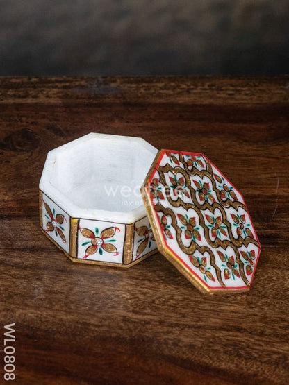 Marble hand painted octagen box - WL0808