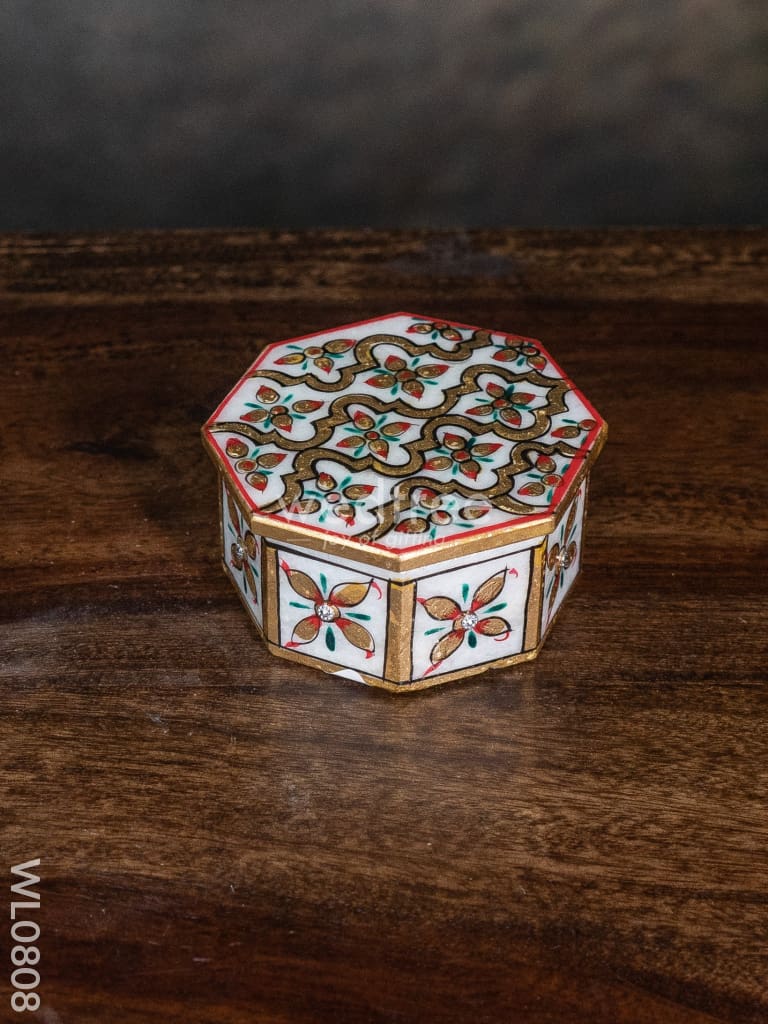 Marble hand painted octagen box - WL0808