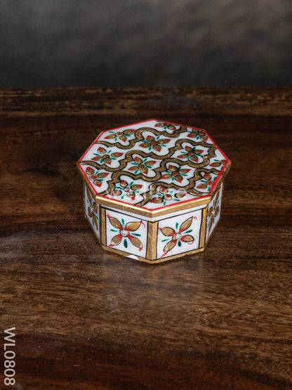 Marble hand painted octagen box - WL0808