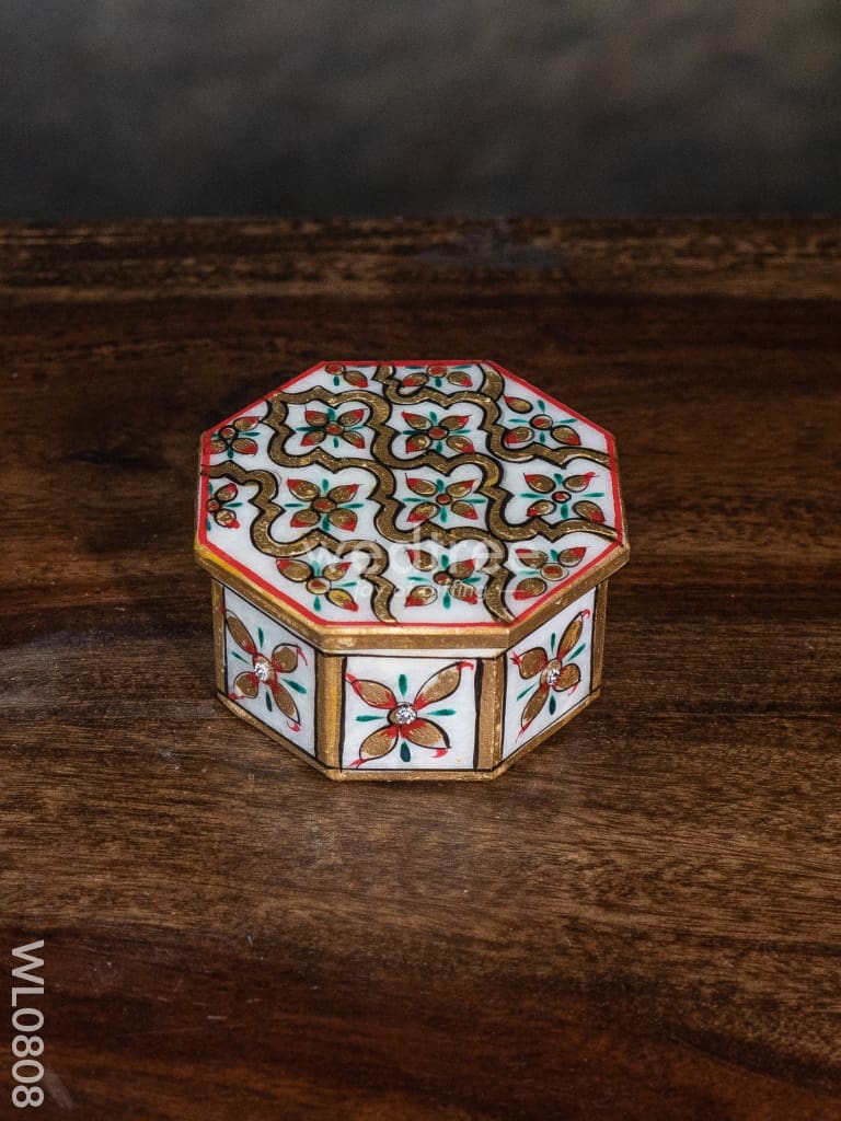 Marble hand painted octagen box - WL0808