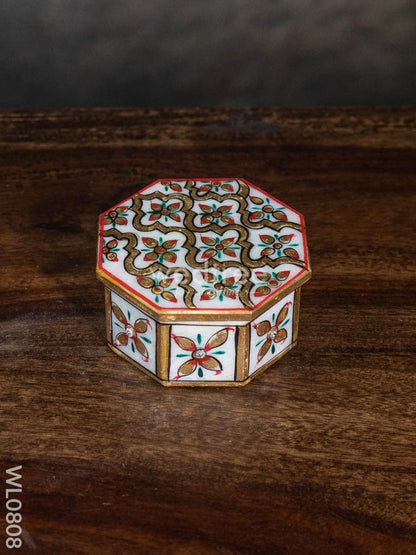 Marble hand painted octagen box - WL0808
