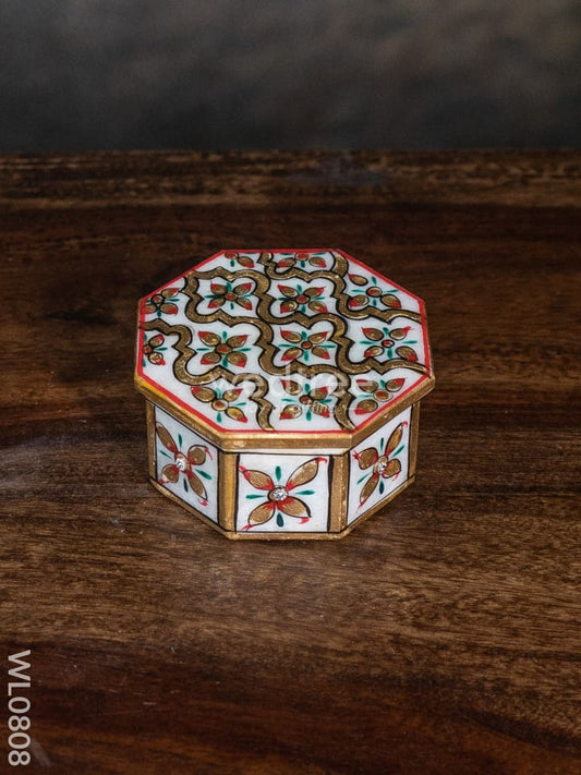 Marble hand painted octagen box - WL0808